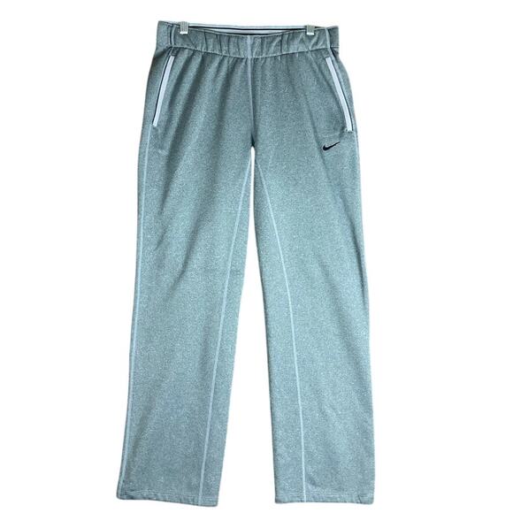 Nike Womens Sweatpants Gray Therma Fit Pull On Drawstring Wide Leg Small - Picture 1 of 11